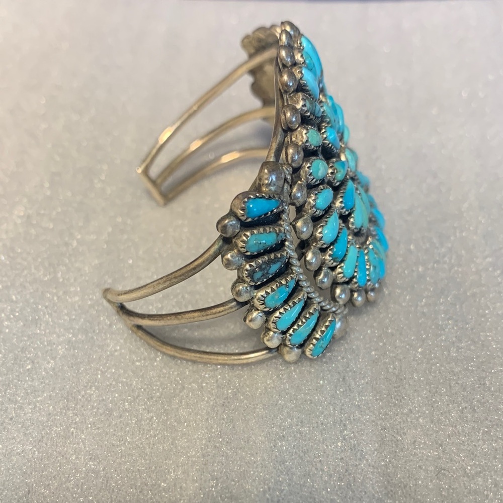 Navajo Turquoise Silver 925 Girls Bracelet Artist FM Begay - Picture 7 of 14